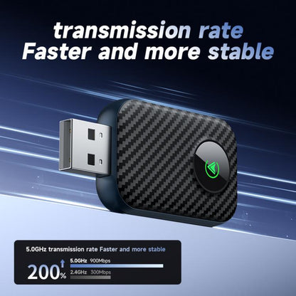 2 in 1 USB Wired to Wireless Car CarPlay / Android Box Adapter, with USB and Type-C Cable(Black) - Bluetooth Adapters by buy2fix | Online Shopping UK | buy2fix