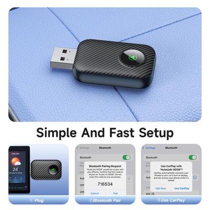 2 in 1 USB Wired to Wireless Car CarPlay / Android Box Adapter, with USB and Type-C Cable(Black) - Bluetooth Adapters by buy2fix | Online Shopping UK | buy2fix