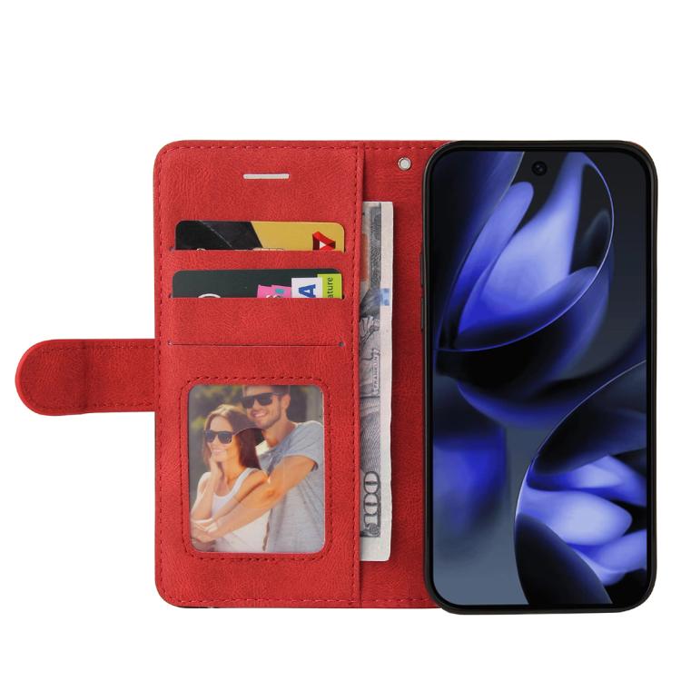 For Google Pixel 10 5G / 10 Pro 5G Global Dual-color Splicing Flip Leather Phone Case(Red) - Google Cases by buy2fix | Online Shopping UK | buy2fix