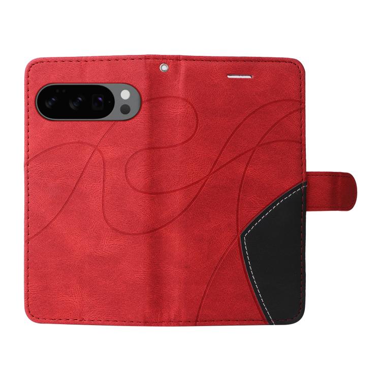 For Google Pixel 10 5G / 10 Pro 5G Global Dual-color Splicing Flip Leather Phone Case(Red) - Google Cases by buy2fix | Online Shopping UK | buy2fix