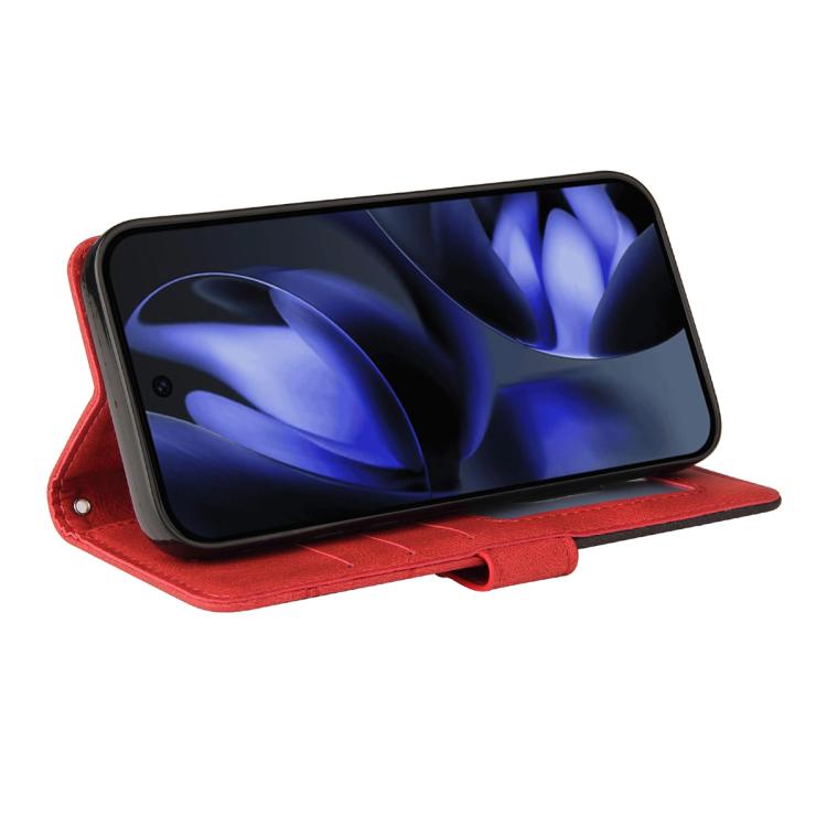 For Google Pixel 10 5G / 10 Pro 5G Global Dual-color Splicing Flip Leather Phone Case(Red) - Google Cases by buy2fix | Online Shopping UK | buy2fix