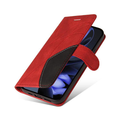 For Google Pixel 10 5G / 10 Pro 5G Global Dual-color Splicing Flip Leather Phone Case(Red) - Google Cases by buy2fix | Online Shopping UK | buy2fix