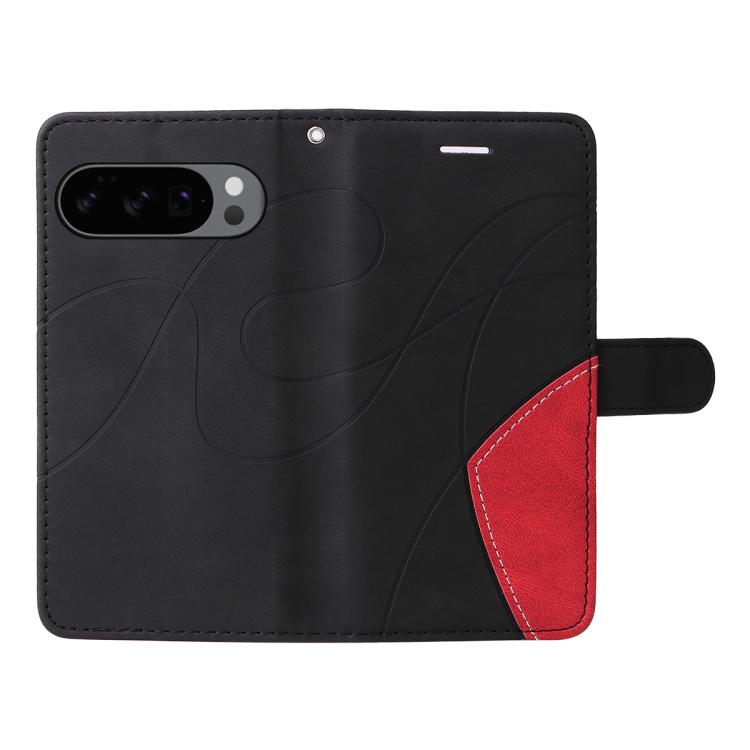 For Google Pixel 10 5G / 10 Pro 5G Global Dual-color Splicing Flip Leather Phone Case(Black) - Google Cases by buy2fix | Online Shopping UK | buy2fix
