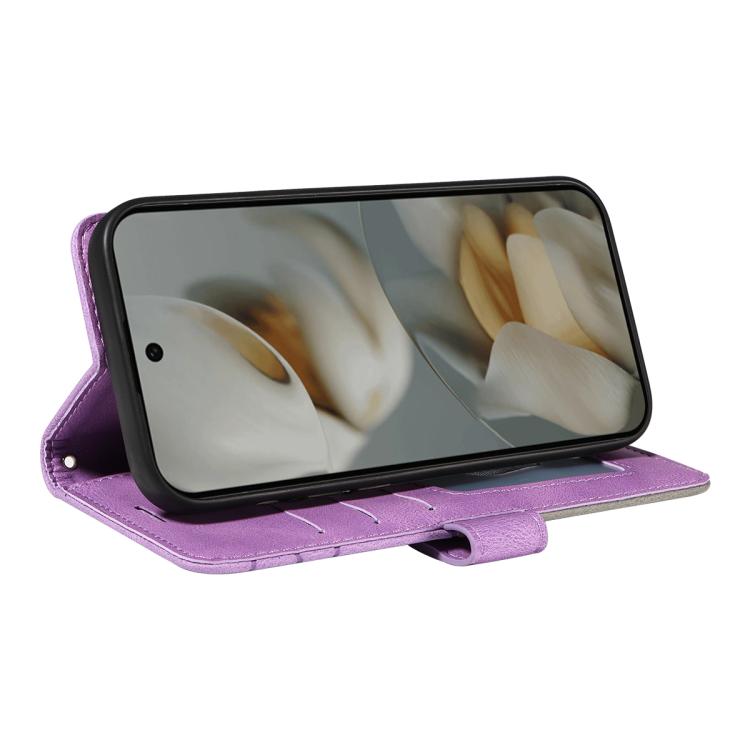 For Google Pixel 10 Pro XL 5G Global Dual-color Splicing Flip Leather Phone Case(Purple) - Google Cases by buy2fix | Online Shopping UK | buy2fix