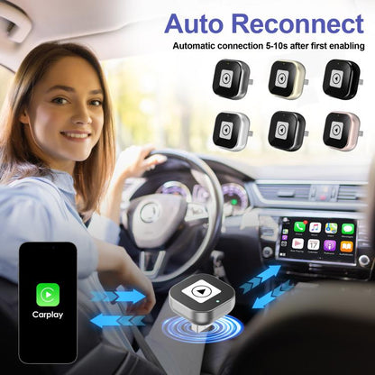 2 in 1 mini USB Wired to Wireless Car CarPlay / Android Auto Box Adapter(Gold) - Bluetooth Adapters by buy2fix | Online Shopping UK | buy2fix