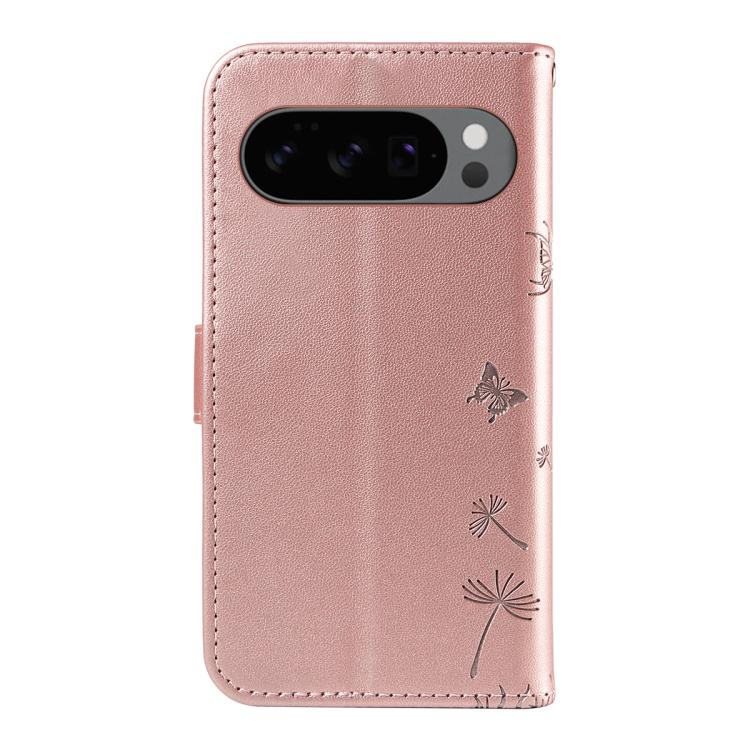 For Google Pixel 10 5G / 10 Pro 5G Global Dandelion Embossed Pattern Flip Leather Phone Case(Rose Gold) - Google Cases by buy2fix | Online Shopping UK | buy2fix