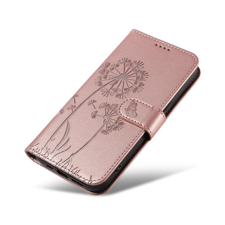 For Google Pixel 10 5G / 10 Pro 5G Global Dandelion Embossed Pattern Flip Leather Phone Case(Rose Gold) - Google Cases by buy2fix | Online Shopping UK | buy2fix