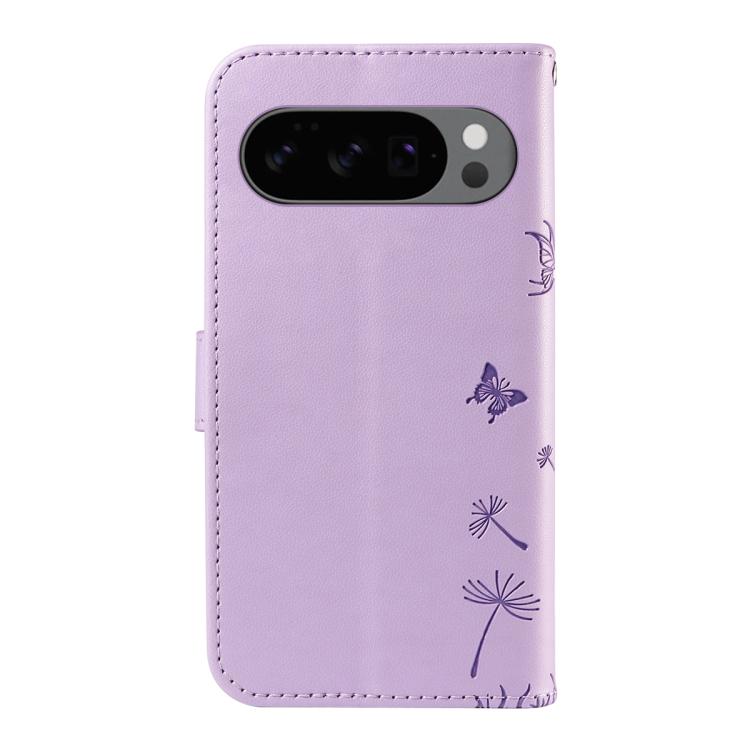 For Google Pixel 10 5G / 10 Pro 5G Global Dandelion Embossed Pattern Flip Leather Phone Case(Purple) - Google Cases by buy2fix | Online Shopping UK | buy2fix