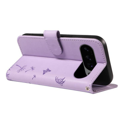 For Google Pixel 10 5G / 10 Pro 5G Global Dandelion Embossed Pattern Flip Leather Phone Case(Purple) - Google Cases by buy2fix | Online Shopping UK | buy2fix