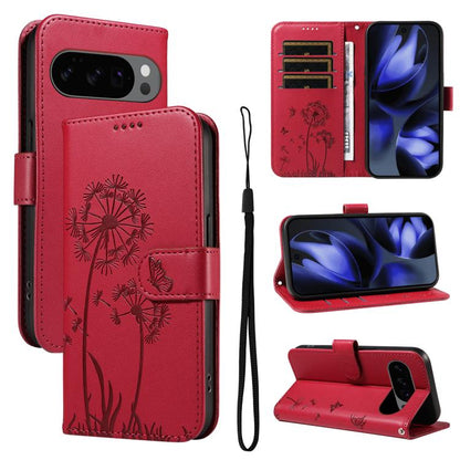 For Google Pixel 10 5G / 10 Pro 5G Global Dandelion Embossed Pattern Flip Leather Phone Case(Red) - Google Cases by buy2fix | Online Shopping UK | buy2fix