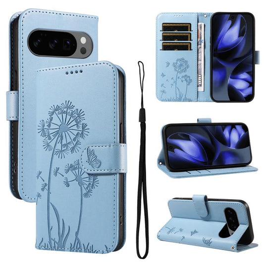 For Google Pixel 10 5G / 10 Pro 5G Global Dandelion Embossed Pattern Flip Leather Phone Case(Sky Blue) - Google Cases by buy2fix | Online Shopping UK | buy2fix