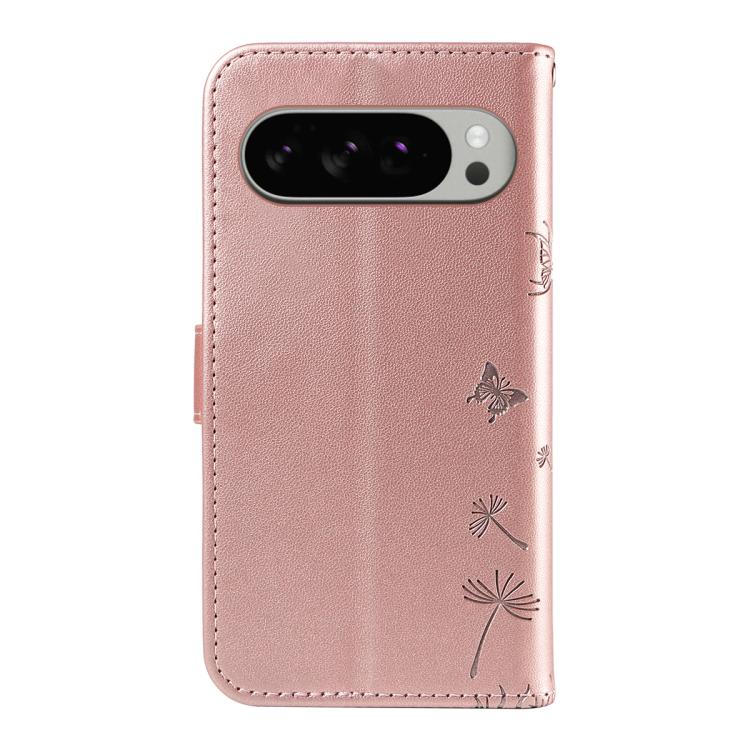 For Google Pixel 10 Pro XL 5G Global Dandelion Embossed Pattern Flip Leather Phone Case(Rose Gold) - Google Cases by buy2fix | Online Shopping UK | buy2fix