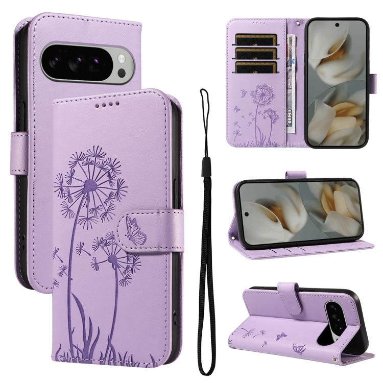 For Google Pixel 10 Pro XL 5G Global Dandelion Embossed Pattern Flip Leather Phone Case(Purple) - Google Cases by buy2fix | Online Shopping UK | buy2fix