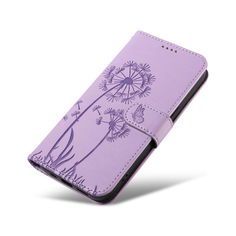 For Google Pixel 10 Pro XL 5G Global Dandelion Embossed Pattern Flip Leather Phone Case(Purple) - Google Cases by buy2fix | Online Shopping UK | buy2fix