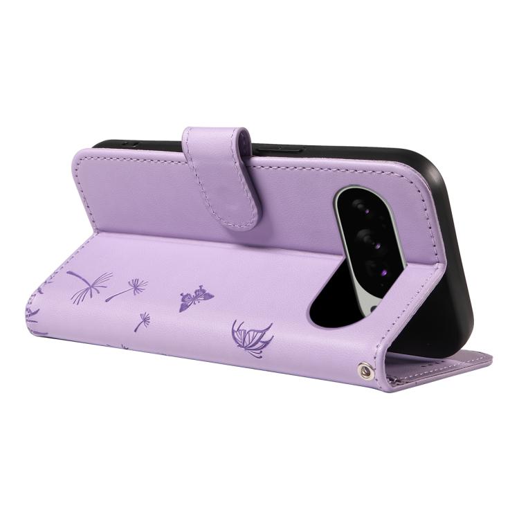 For Google Pixel 10 Pro XL 5G Global Dandelion Embossed Pattern Flip Leather Phone Case(Purple) - Google Cases by buy2fix | Online Shopping UK | buy2fix