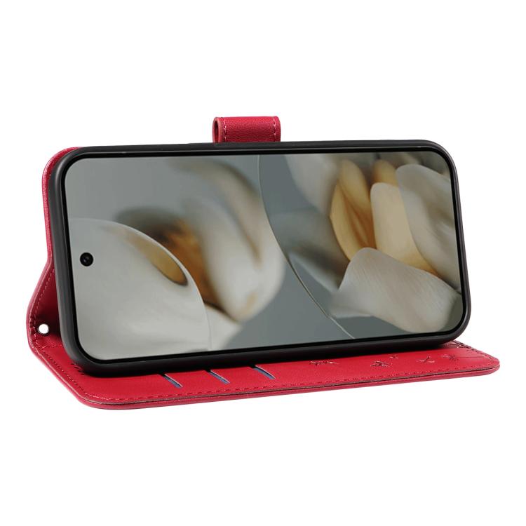 For Google Pixel 10 Pro XL 5G Global Dandelion Embossed Pattern Flip Leather Phone Case(Red) - Google Cases by buy2fix | Online Shopping UK | buy2fix