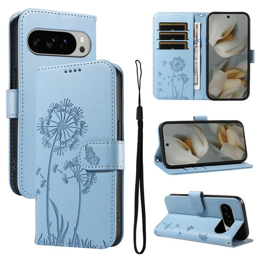 For Google Pixel 10 Pro XL 5G Global Dandelion Embossed Pattern Flip Leather Phone Case(Sky Blue) - Google Cases by buy2fix | Online Shopping UK | buy2fix
