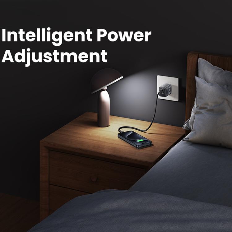 USAMS CC306 T66 45W Dual USB-C / Type-C GaN Fast Charger, US Plug(Gunmetal) - USB Charger by USAMS | Online Shopping UK | buy2fix