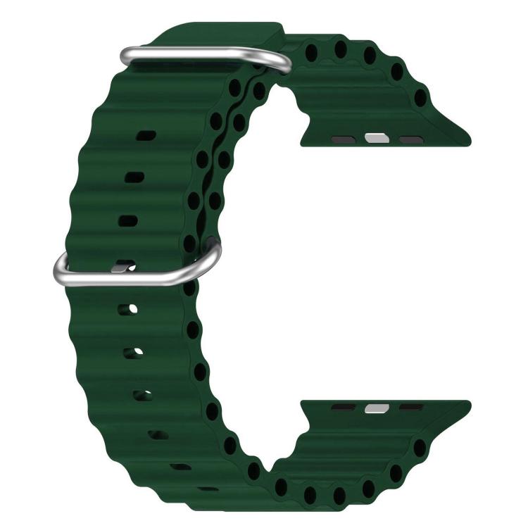 For Apple Watch 46mm / 49mm / 45mm / 44mm xDfind Ocean Silicone Watch Band(Dark Green) - Watch Bands by xDfind | Online Shopping UK | buy2fix