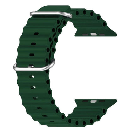 For Apple Watch 46mm / 49mm / 45mm / 44mm xDfind Ocean Silicone Watch Band(Dark Green) - Watch Bands by xDfind | Online Shopping UK | buy2fix