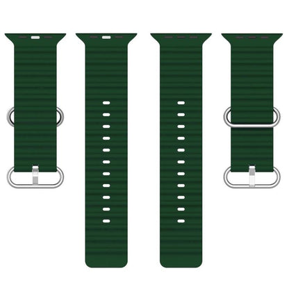 For Apple Watch 46mm / 49mm / 45mm / 44mm xDfind Ocean Silicone Watch Band(Dark Green) - Watch Bands by xDfind | Online Shopping UK | buy2fix