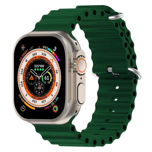 For Apple Watch 46mm / 49mm / 45mm / 44mm xDfind Ocean Silicone Watch Band(Dark Green) - Watch Bands by xDfind | Online Shopping UK | buy2fix