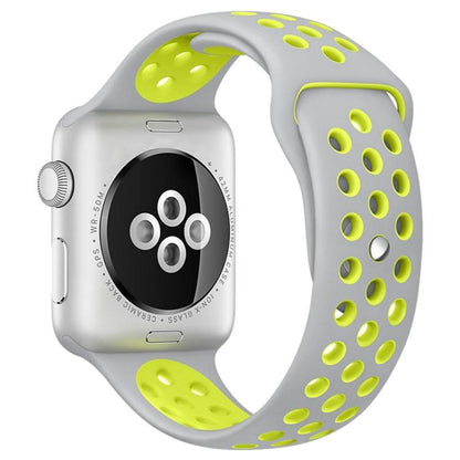 For Apple Watch 46mm / 49mm / 45mm / 44mm xDfind Two Color Silicone Sports Watch Band(Grey Yellow) - Watch Bands by xDfind | Online Shopping UK | buy2fix