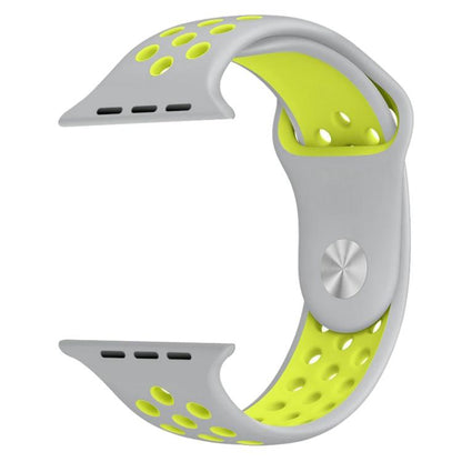 For Apple Watch 46mm / 49mm / 45mm / 44mm xDfind Two Color Silicone Sports Watch Band(Grey Yellow) - Watch Bands by xDfind | Online Shopping UK | buy2fix