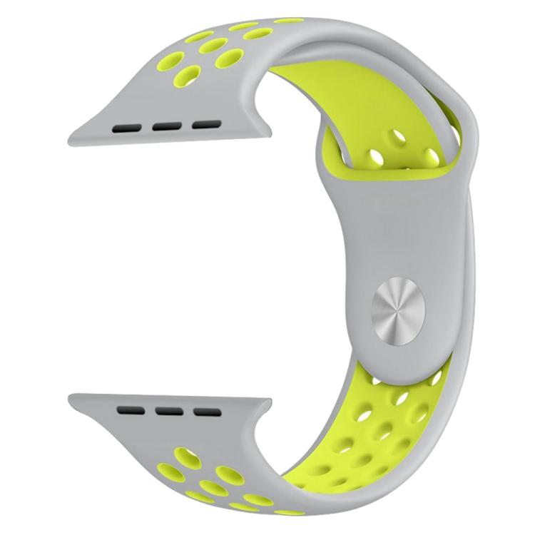 For Apple Watch 42mm / 41mm / 40mm / 38mm xDfind Two Color Silicone Sports Watch Band(Grey Yellow) - Watch Bands by xDfind | Online Shopping UK | buy2fix