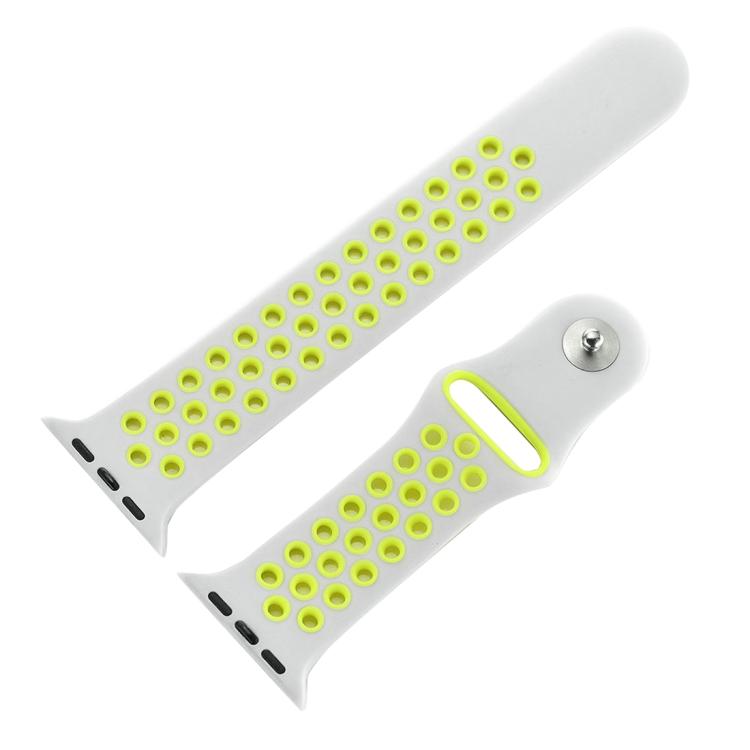 For Apple Watch 42mm / 41mm / 40mm / 38mm xDfind Two Color Silicone Sports Watch Band(Grey Yellow) - Watch Bands by xDfind | Online Shopping UK | buy2fix