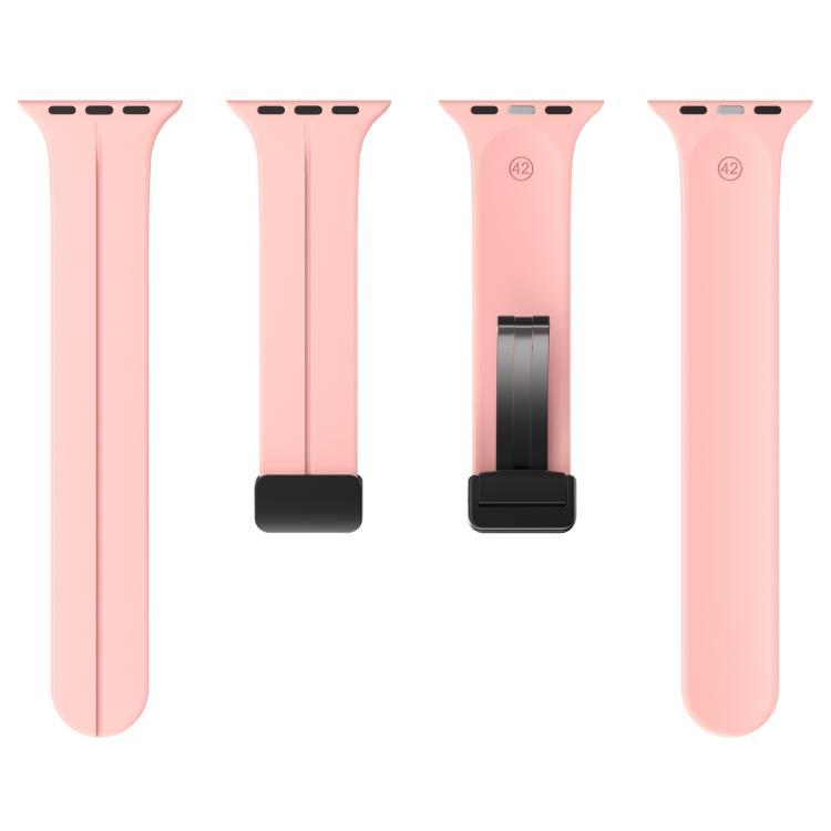 For Apple Watch 42mm / 41mm / 40mm / 38mm xDfind Solid Color Magnetic Buckle Silicone Watch Band(Pink) - Watch Bands by xDfind | Online Shopping UK | buy2fix