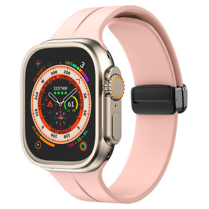 For Apple Watch 42mm / 41mm / 40mm / 38mm xDfind Solid Color Magnetic Buckle Silicone Watch Band(Pink) - Watch Bands by xDfind | Online Shopping UK | buy2fix