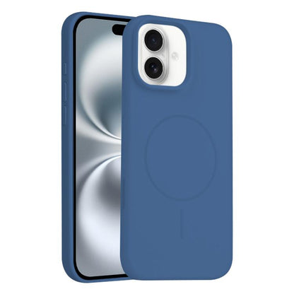 For iPhone 16 Plus Liquid Silicone Magsafe Phone Case with AI Camera Control Button(Blue) - iPhone 16 Plus Cases by buy2fix | Online Shopping UK | buy2fix