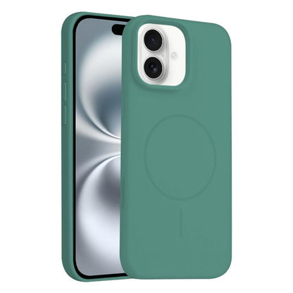 For iPhone 16 Plus Liquid Silicone Magsafe Phone Case with AI Camera Control Button(Green) - iPhone 16 Plus Cases by buy2fix | Online Shopping UK | buy2fix