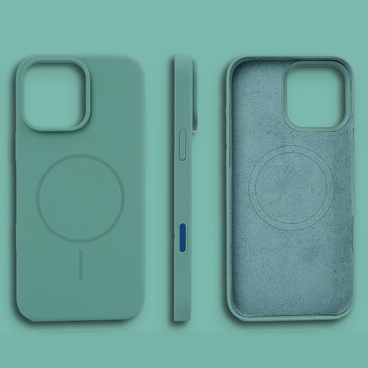 For iPhone 16 Plus Liquid Silicone Magsafe Phone Case with AI Camera Control Button(Green) - iPhone 16 Plus Cases by buy2fix | Online Shopping UK | buy2fix