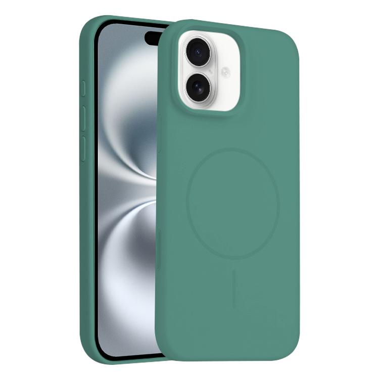 For iPhone 16 Liquid Silicone Magsafe Phone Case with AI Camera Control Button(Green) - iPhone 16 Cases by buy2fix | Online Shopping UK | buy2fix