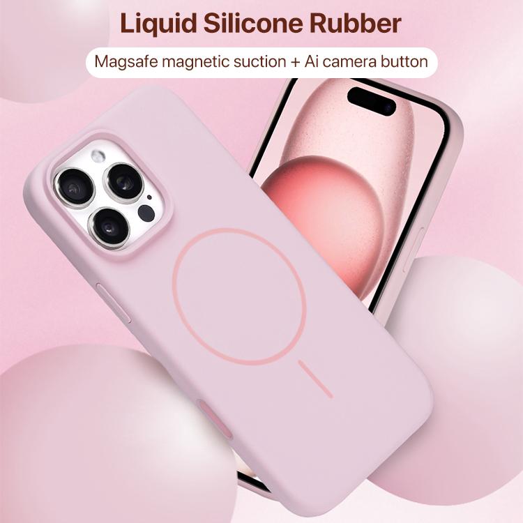 For iPhone 16 Plus Liquid Silicone Magsafe Phone Case with AI Camera Control Button(Grey) - iPhone 16 Plus Cases by buy2fix | Online Shopping UK | buy2fix