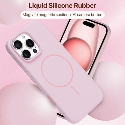 For iPhone 16 Plus Liquid Silicone Magsafe Phone Case with AI Camera Control Button(Grey) - iPhone 16 Plus Cases by buy2fix | Online Shopping UK | buy2fix