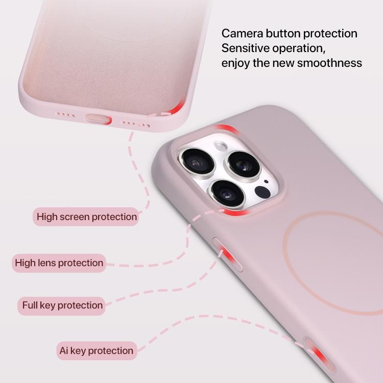 For iPhone 16 Plus Liquid Silicone Magsafe Phone Case with AI Camera Control Button(Grey) - iPhone 16 Plus Cases by buy2fix | Online Shopping UK | buy2fix