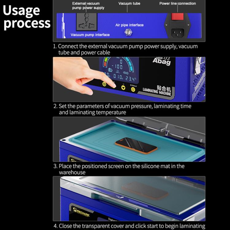 Mechanic Gan-03 Abag 8-inch Airbag Laminating Machine, Plug:EU Plug - Laminator Machine by MECHANIC | Online Shopping UK | buy2fix