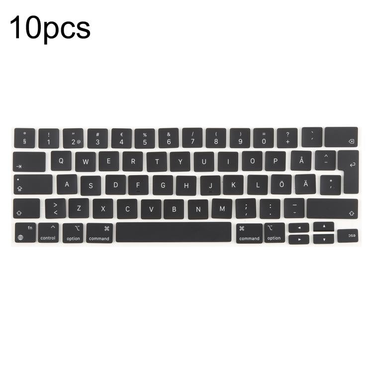 For MacBook A2251 A2289 A2238 A2338 10pcs UK Big Enter Version Keycaps, Language:Sweden - Keyboard by buy2fix | Online Shopping UK | buy2fix
