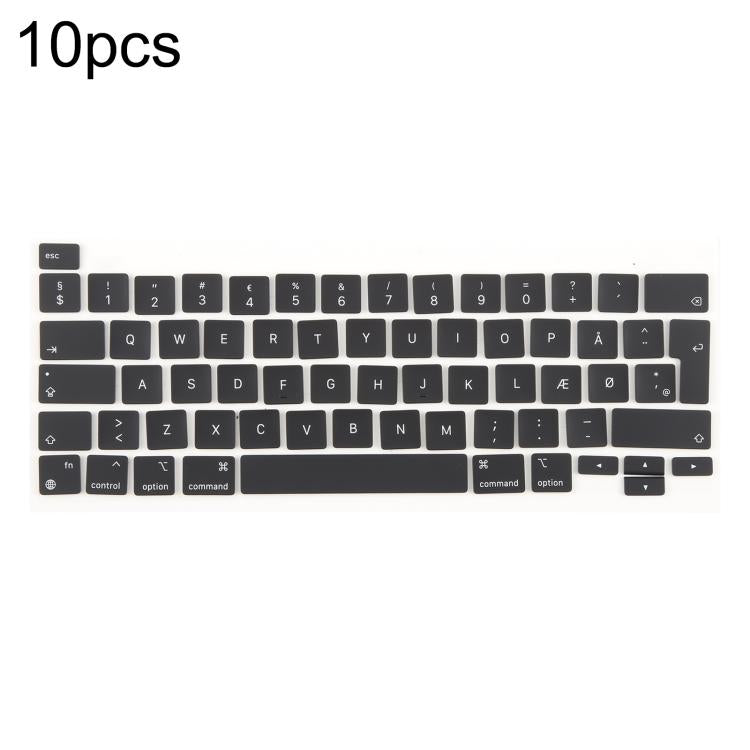 For MacBook A2251 A2289 A2238 A2338 10pcs UK Big Enter Version Keycaps, Language:Denmark - Keyboard by buy2fix | Online Shopping UK | buy2fix