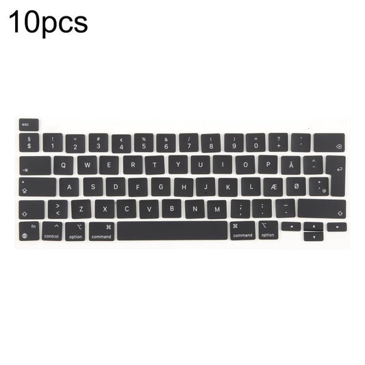 For MacBook A2251 A2289 A2238 A2338 10pcs UK Big Enter Version Keycaps, Language:Denmark - Keyboard by buy2fix | Online Shopping UK | buy2fix