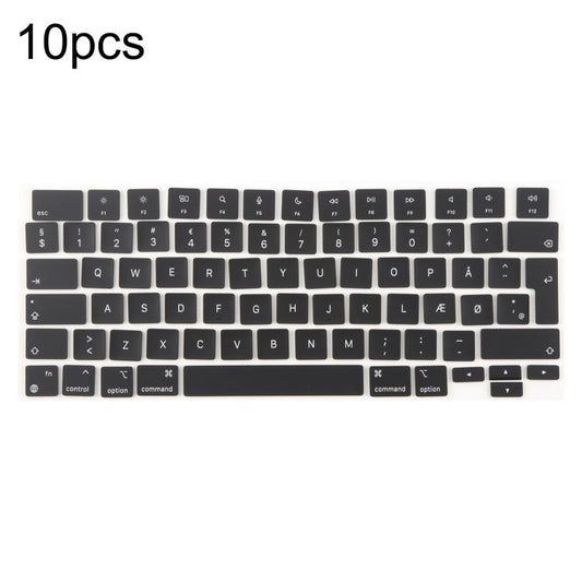 For MacBook A2442 A2485 A2779 A2780 A2991 A2992 A2918 10pcs UK Big Enter Version Keycaps, Language:Denmark - Keyboard by buy2fix | Online Shopping UK | buy2fix