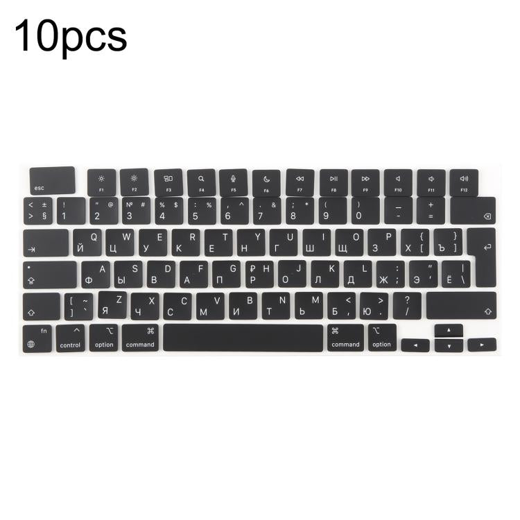 For MacBook A2442 A2485 A2779 A2780 A2991 A2992 A2918 10pcs UK Big Enter Version Keycaps, Language:Russian - Keyboard by buy2fix | Online Shopping UK | buy2fix