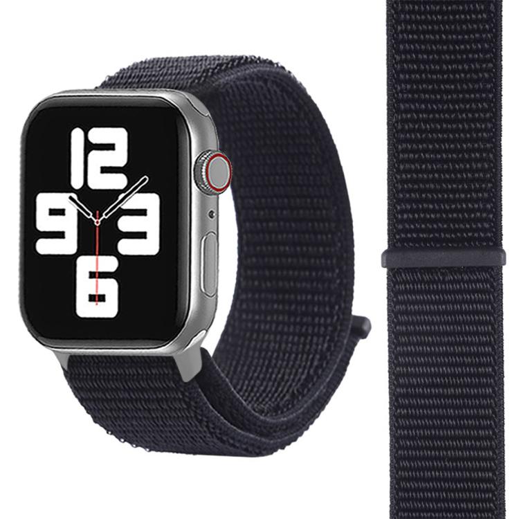For Apple Watch 42mm / 41mm / 40mm / 38mm xDfind Nylon Loop Hook and Loop Fastener Watch Band(Black) - Watch Bands by xDfind | Online Shopping UK | buy2fix