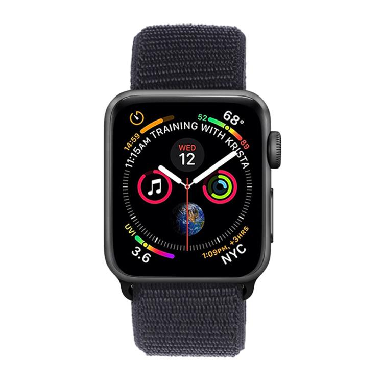 For Apple Watch 42mm / 41mm / 40mm / 38mm xDfind Nylon Loop Hook and Loop Fastener Watch Band(Black) - Watch Bands by xDfind | Online Shopping UK | buy2fix