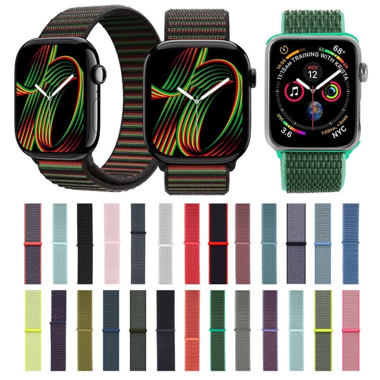 For Apple Watch 42mm / 41mm / 40mm / 38mm xDfind Nylon Loop Hook and Loop Fastener Watch Band(Black) - Watch Bands by xDfind | Online Shopping UK | buy2fix