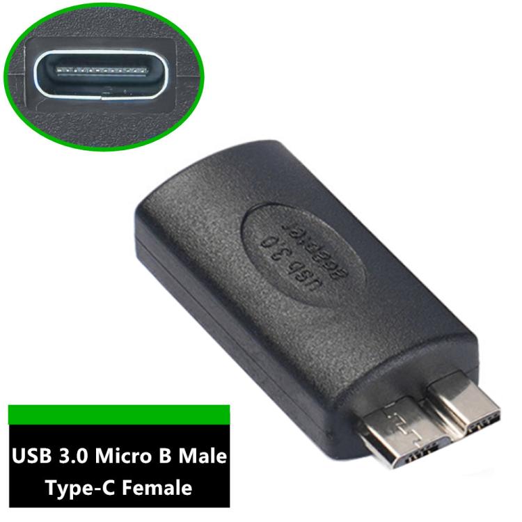 USB3.0 Mobile Hard Drive Computer Adapter, Model:Type-C Female to Micro USB Male(Black) - OTG Adapter by buy2fix | Online Shopping UK | buy2fix