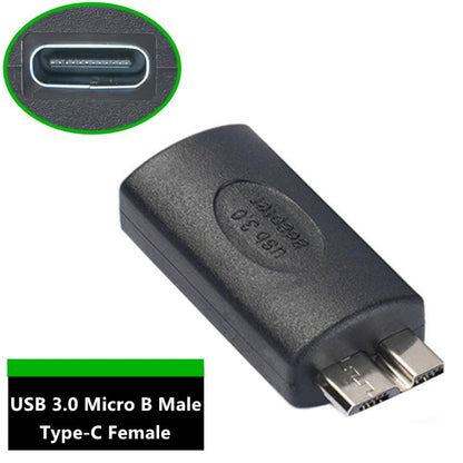 USB3.0 Mobile Hard Drive Computer Adapter, Model:Type-C Female to Micro USB Male(Black) - OTG Adapter by buy2fix | Online Shopping UK | buy2fix